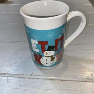 Let It Snow Royal Norfolk Coffee Mug Snowman